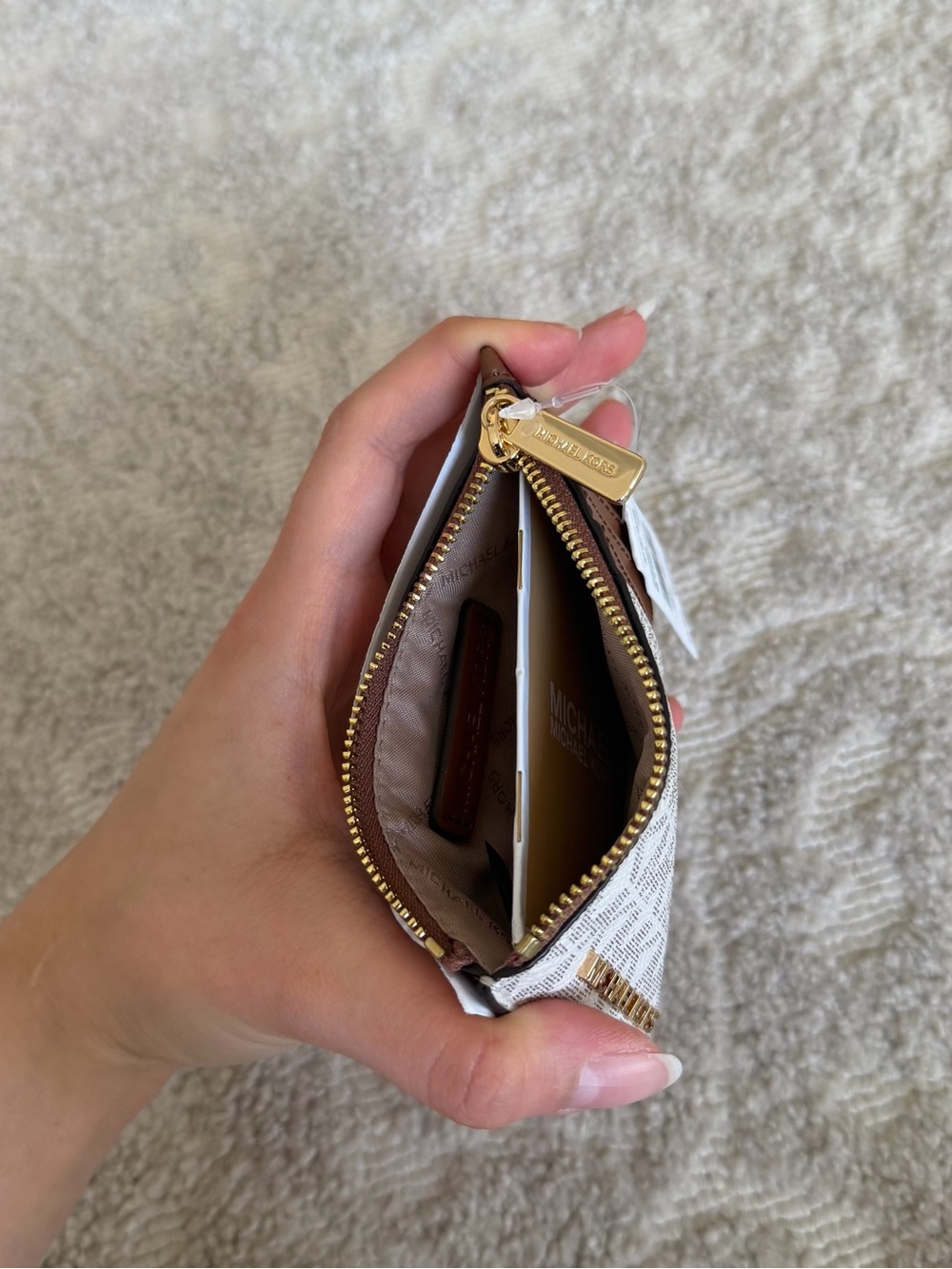 Michael Kors Jet Set Travel Card Case Wallet - Vanilla Brown - BRAND NEW - Picture 3 of 3